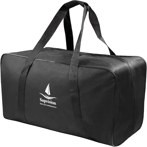 Miniatura 10 de Bolsa de viaje para gimnasio con cremalleras duraderas de 2 vías, impermeable, tela Oxford fuerte, Negro -, 31.5 pulgadas para bloques de arranque