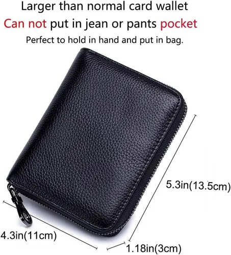 Miniatura 4 de EASTNIGHTS Funda de cuero genuino para tarjetas de crédito, cartera para tarjetas RFID, cartera de pasaporte de viaje