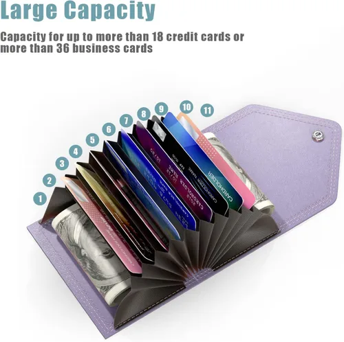 Miniatura 3 de Nipichsha Tarjetero para tarjetas de crédito, cartera pequeña para tarjetas, cartera delgada de cuero para tarjetas, funda de bolsillo para tarjetas