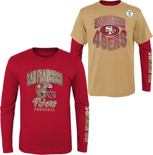 Miniatura 22 de NFL Conjunto de 3 Camisetas y Camisas de Manga Larga para Niños y Jóvenes 8-20, Colores del Equipo del Día del Juego