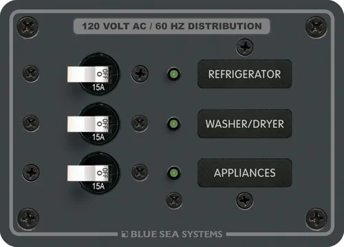 Blue Sea Systems 8058 AC 3 posiciones, blanco