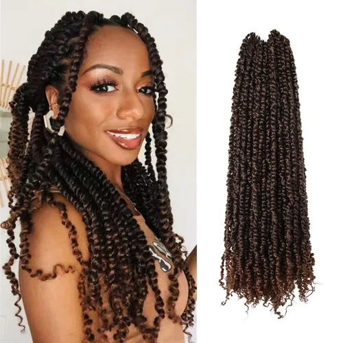 Miniatura 57 de BOHOBABE Cabello de Ganchillo Pre-retorcido Passion Twist de 14 Pulgadas Cabello Corto Ombré Gris Pre-enrollado de Ganchillo Passion Twist para Gris