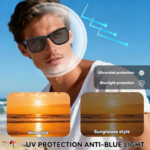 Miniatura 8 de Lentes inteligentes AI con cámara, lentes de cámara HD de 8 MP para hombres, mujeres, gafas de grabación AI con asistente de voz, audio de oído