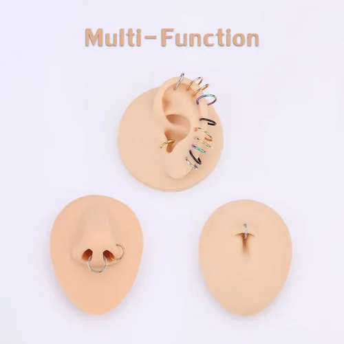 Miniatura 5 de PEAKLINK - Piercing de aro para la nariz de 20 g, 18 g, 16 g, 14 g, 12 g, 10 g, 8 g, de acero inoxidable con bisagras, segmento sin uniones