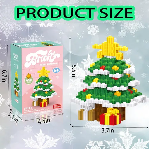 Miniatura 3 de Bloques de Construcción de Árbol de Navidad Compatible con Lego Navidad Micro Bloques Apilables Nuevos Juguetes Caja de Regalo de Vacaciones
