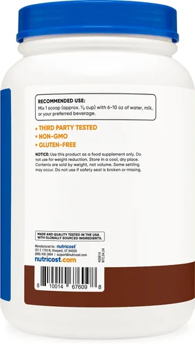 Miniatura 4 de Nutricost - Concentrado de proteína de suero (Chocolate) 2 libras - Sin gluten y sin OMG