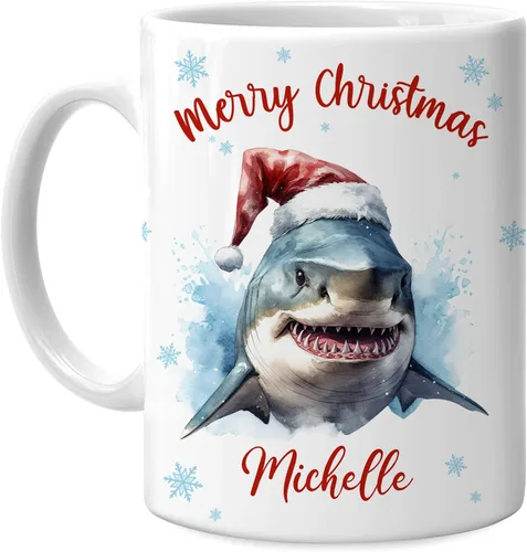 Miniatura 7 de Hyturtle Regalos personalizados para amantes de los ajolotes – Taza de café de cerámica con nombre personalizado de Feliz Navidad de 11 oz – Lindo