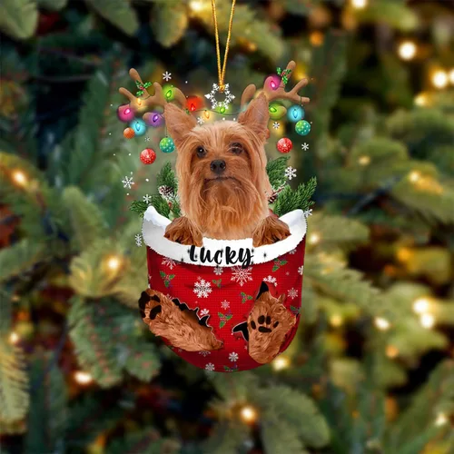 Miniatura 120 de Adorno de Navidad personalizado para perro Airedale Terrier en bolsillo de nieve, adorno para árbol de Navidad, idea de regalo para amantes
