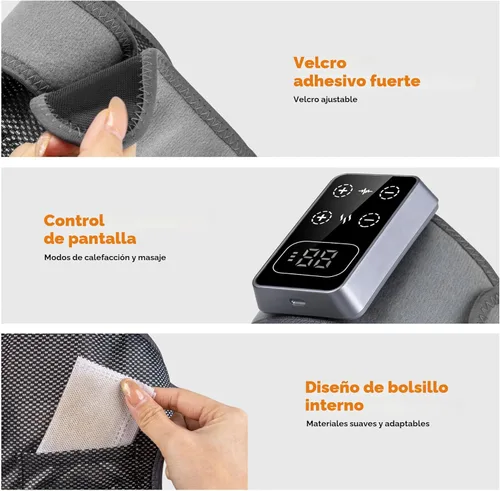 Miniatura 5 de YAZHI Masajeador de rodilla inalámbrico para aliviar el dolor, rodillera eléctrica con calefacción, 5 niveles de calor y 3 modos de masaje, regalos