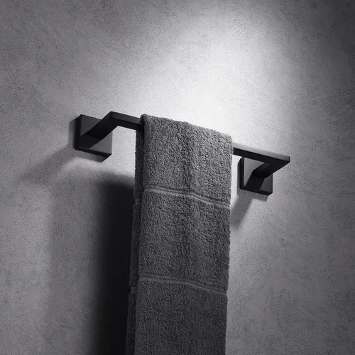 Miniatura 7 de Miyili Toallero de acero inoxidable SUS 304 de 12 pulgadas, color negro mate, toallero montado en la pared para baño, A06B30A