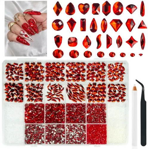 Miniatura 12 de qiipii 24 Color 5mm Piedras de Resina de Cristal de Colores con Parte Trasera Plana para Manualidades, Piedras de Diamantes de Imitación Arcoíris