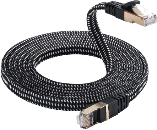 Miniatura 46 de Cable Ethernet Cat 7, DanYee, de nailon CAT7 de alta velocidad, profesional, chapado en oro, cables STP CAT 7 RJ45, cable Ethernet de 3 ft, 10 ft
