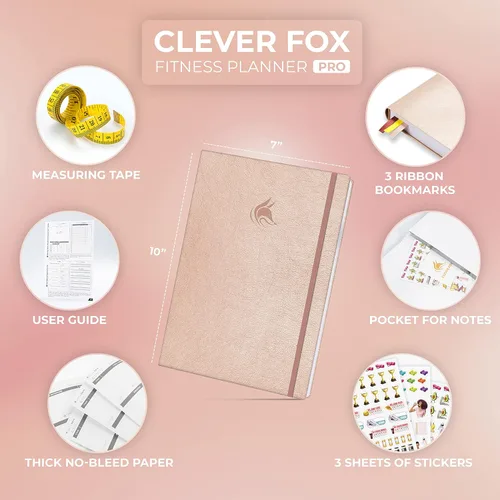 Miniatura 2 de Clever Fox Fitness Journal PRO - Agenda diaria de entrenamiento con planificador de comidas y rastreador de hábitos, libro de registro de ejercicios