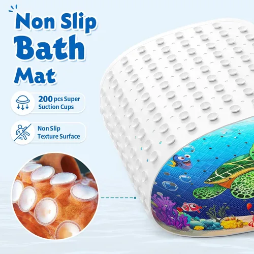 Miniatura 3 de XIYUNTE Alfombra de Baño para Bebé para Bañera Antideslizante Alfombra de Baño para Niños - 40''x16'' Extra Larga Alfombra de Bañera para Bebé