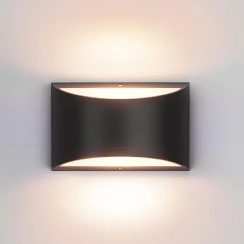 Aipsun Aplique de pared LED moderno negro para interiores, 1 paquete de luces de montaje en pared con cable arriba y abajo para sala de estar,
