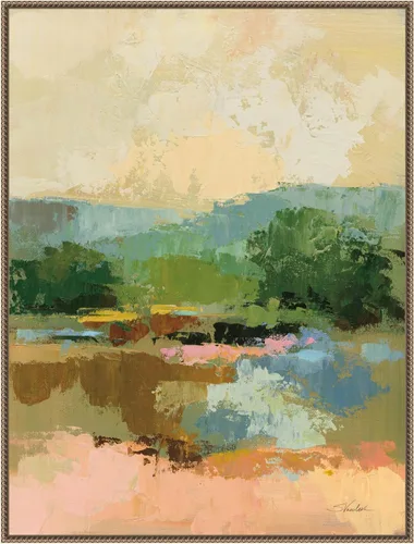 Amanti Art Lienzo enmarcado para pared, 42 x 32 pulgadas, vista al otro lado del río I de Silvia Vassileva, lienzo enmarcado para pared, obras de