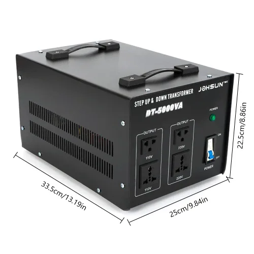 Miniatura 2 de Transformador convertidor de voltaje de 5000 vatios, convertidor de voltaje elevador y reductor de alta resistencia, 110V/220V, protección