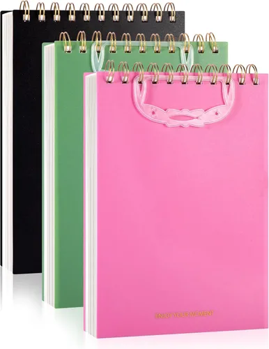 Yoment Steno - Paquete de 3 cuadernos en espiral de 6 x 9 pulgadas, 80 hojas (160 páginas), cuaderno espiral encuadernado en la parte superior,