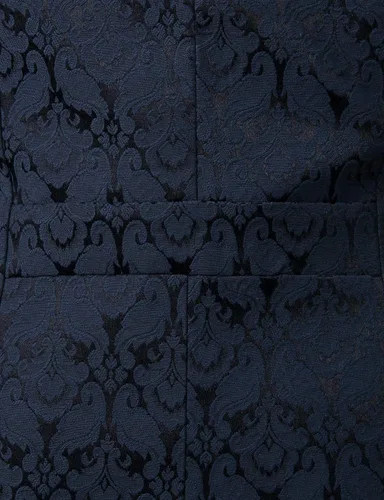 Miniatura 6 de ZEROYAA Chaleco gótico steampunk de doble botonadura jacquard para hombre, chaleco sin mangas