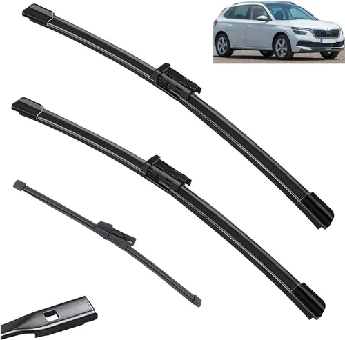Juego de limpiaparabrisas LHD delantero y trasero compatible con Skoda Kamiq 2019-2023 limpiaparabrisas de 28 pulgadas + 18 pulgadas + 13 pulgadas
