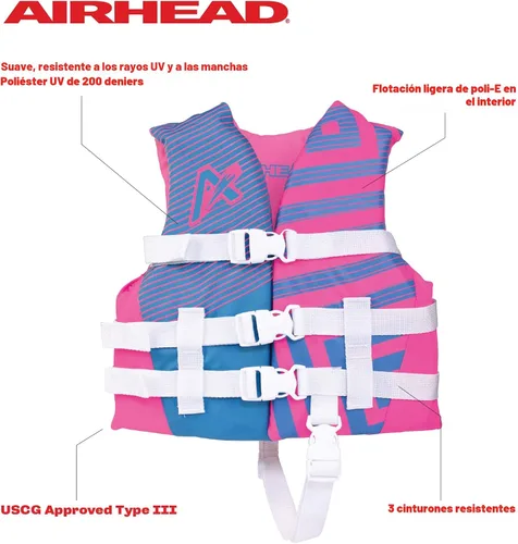Miniatura 2 de Airhead Trend Life Jacket for Adults & Kids - USCG Approved Life Vest for Men, Women, Youth & Child, Watersports Vest for Boating, Tubing & Swimming