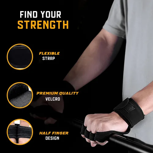 Miniatura 5 de Guantes de levantamiento de pesas súper agarre para hombres y mujeres, guantes de gimnasio ventilados con muñequeras de 16 pulgadas, ideales