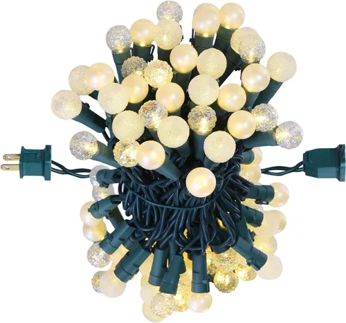 Luces de Cadena con Globos, 70 Luces LED de Bolas Mixtas Enchufables con Certificación UL, Luces de Árbol de Navidad de 19 Pies, Luces de Hadas de