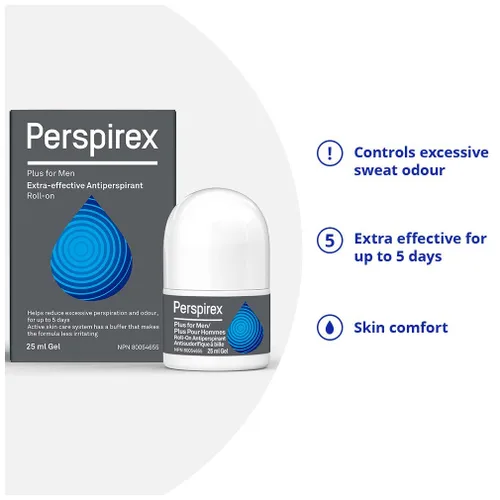 Miniatura 5 de Perspirex Plus - Desodorante antitranspirante para hombre, desodorante de fuerza clínica para hombres con sudoración excesiva, alto rendimiento