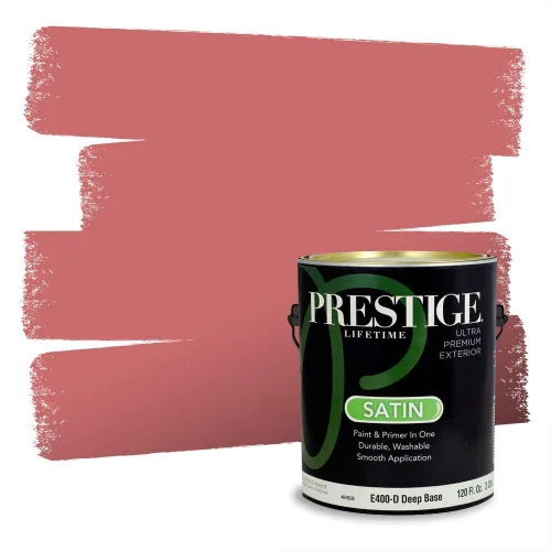 Miniatura 115 de Prestige Paints Pintura exterior e imprimación en uno, 1 galón, plano, coincidencia comparable de Valspar* Amber Rose*