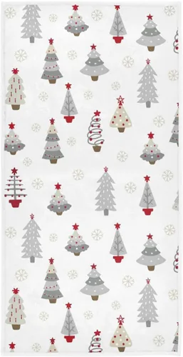 Miniatura 6 de Toalla de baño de manos rosa con árbol de Navidad, toalla de cocina de copo de nieve de invierno, decoración de vacaciones, grifo de baño, juego