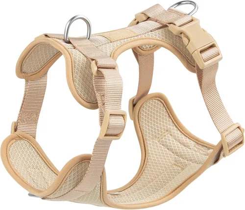 Miniatura 10 de Wisedog Arnés para perro de tamaño mediano, chaleco para mascotas con clip frontal, arnés ajustable para cachorro con 3 hebillas de liberación
