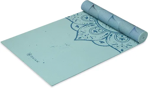 Miniatura 23 de Gaiam tapete de yoga prémium, estampado, extra grueso y antideslizante, de 15/64 pulgadas, para todo tipo de yoga, de pilates y de ejercicios