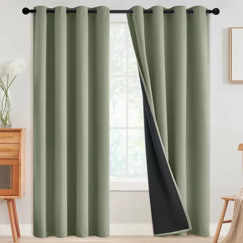 Miniatura 38 de SimpleHome - Cortinas opacas 100% para recámara, cortinas de ventana con ojales beige, con aislamiento térmico, cortinas de oscurecimiento