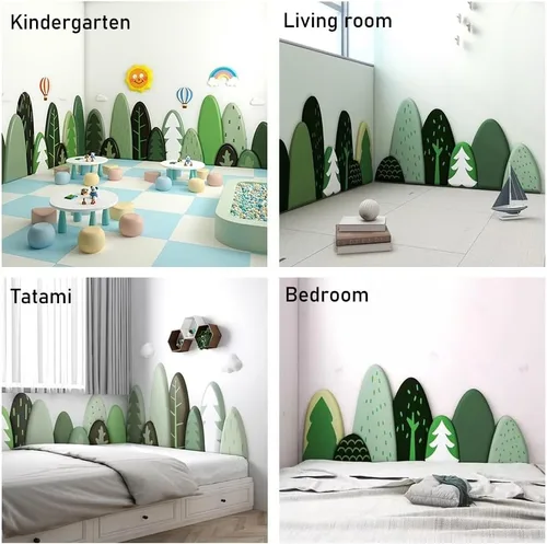Miniatura 3 de Paneles de pared 3D, cabecero decorativo, multiusos, autoadhesivo, acolchado de pared suave, anticolisión, para sala de estar, dormitorio, tatami