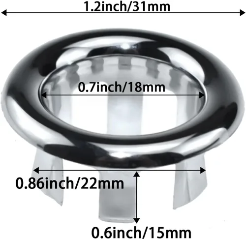 Miniatura 2 de Aifeier ET 4 anillos de desbordamiento para fregadero, cubierta redonda de desbordamiento para orificio de cocina y baño, tapa de inserción