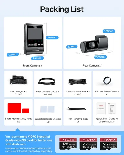 Miniatura 9 de VIOFO A229 Ultra 2CH Dual 4K Dash Cam frontal y trasera, sensores STARVIS 2 IMX678 dobles y 2 canales 4K HDR, Wi-Fi de 5 GHz más rápido y cámara