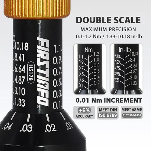 Miniatura 4 de FIRSTINFO H5178 Destornillador limitador de par certificado de precisión, portabrocas hexagonal de liberación rápida de 1/4 pulgadas, 0.1-1.2