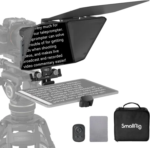 SMALLRIG Teleprompter para iPad Tablet de hasta 11 pulgadas, no para Smartphone, SmallGoGo APP soporta PDF Picture Word TXT, debe funcionar con