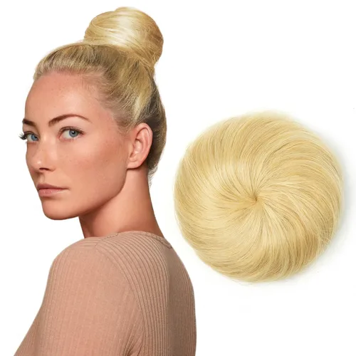 Miniatura 32 de Moño de Cabello Humano 100%, Moño Desordenado Pieza de Cabello Extensiones de Cabello Humano Real Moño de Cabello Rizado Natural Piezas de Cabello