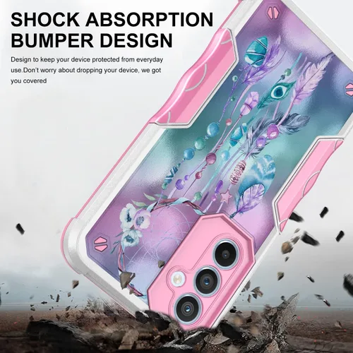 Miniatura 4 de Compatible con Samsung Galaxy S23, funda híbrida de doble capa con diseño gráfico resistente para Samsung Galaxy S23 (atrapasueños)