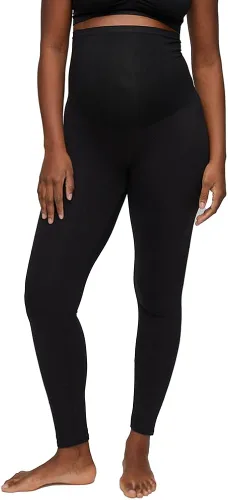 Motherhood Maternity Women's Essential Stretch Secret Fit Over the Belly Leggings Full Length & Crop Length XS-3X 1 & 2 Packs