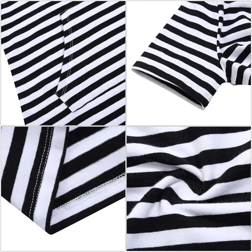 Miniatura 5 de Vestido MISSKY con capucha, bolsillos, estampado de rayas, hasta la rodilla, ajustado, informal, para mujer