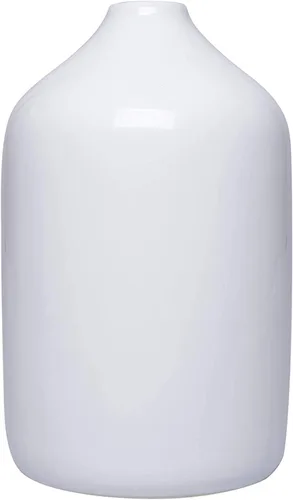 Hosley Jarrón de cerámica blanca de 8 pulgadas – Florero floral decorativo de 8 pulgadas de alto acristalamiento para bodas, centros de mesa, White4