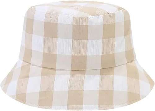 Miniatura 13 de Sombreros reversibles a cuadros para hombres y mujeres, para exteriores, primavera, verano, pesca, pescador, gorra de sol plegable