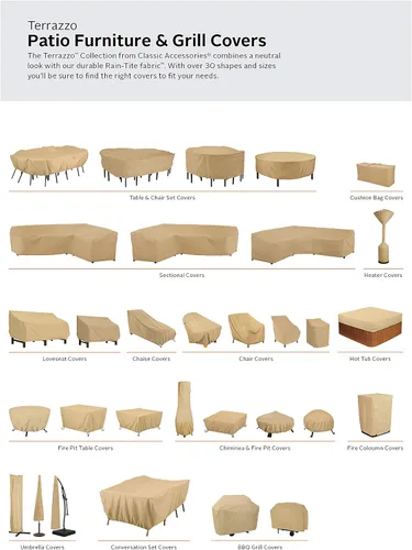 Miniatura 3 de Classic Accessories Juego de mesa y silla de patio rectangular / ovalada de terrazo, grande