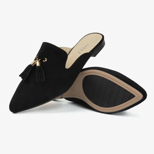 Miniatura 4 de MUSSHOE Mules para mujer, cómodos, puntiagudos, sin cordones, zapatos planos