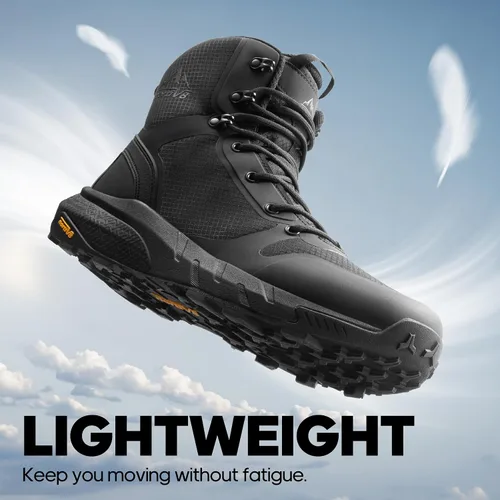 Miniatura 5 de NORTIV 8 Botas tácticas militares para hombre, ligeras y cómodas, con cremallera lateral para todo el día, botas de trabajo, para motocicleta, botas