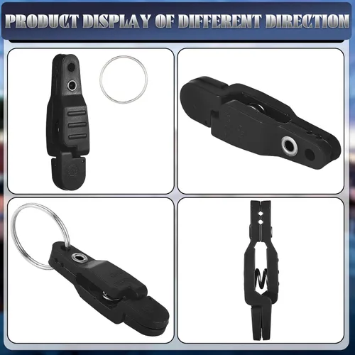 Miniatura 5 de Honoson 20 clips de liberación a presión de tensión pesada, clips de liberación acolchada, clips de arrastre con llavero para tablero de cepillado