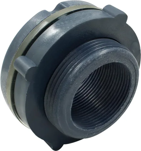 Miniatura 5 de 1 pieza NPT1 1/2 PVC Mamparo, Conector de Tanque de Agua de Plástico de 1 1/2 Pulgadas Roscados a Través de Tubo para Barriles de Lluvia, Acuarios