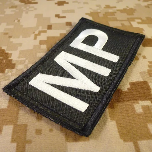 Miniatura 4 de Parche militar de Brassard MP Laser Tactical Morale Army bordado Touch Fastener Patch (negro y blanco)